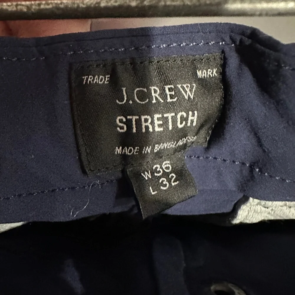 NWT J. Crew 484 Slim Stretch Chinos Blue Mens Sz 36x32 Water Resistant Tech Pant